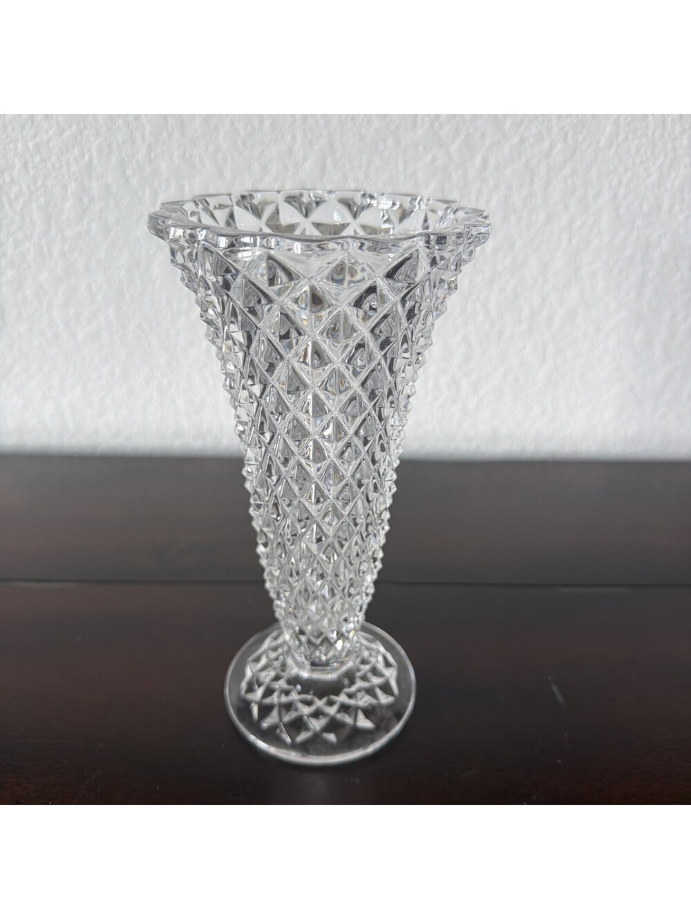 Princess House Crystal Flower Vase Hand Crafted In West Germany